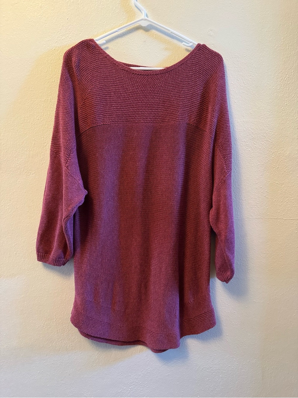 Croft & Barrow Textured Tunic Sweater Mauve Berry, Plus Size XXL